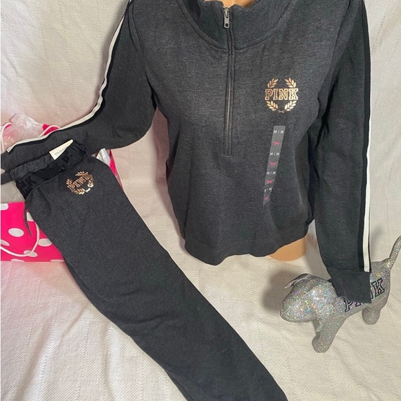 PINK Victoria's Secret Black Sequin Letter Jogger Set - Picture 4 of 8